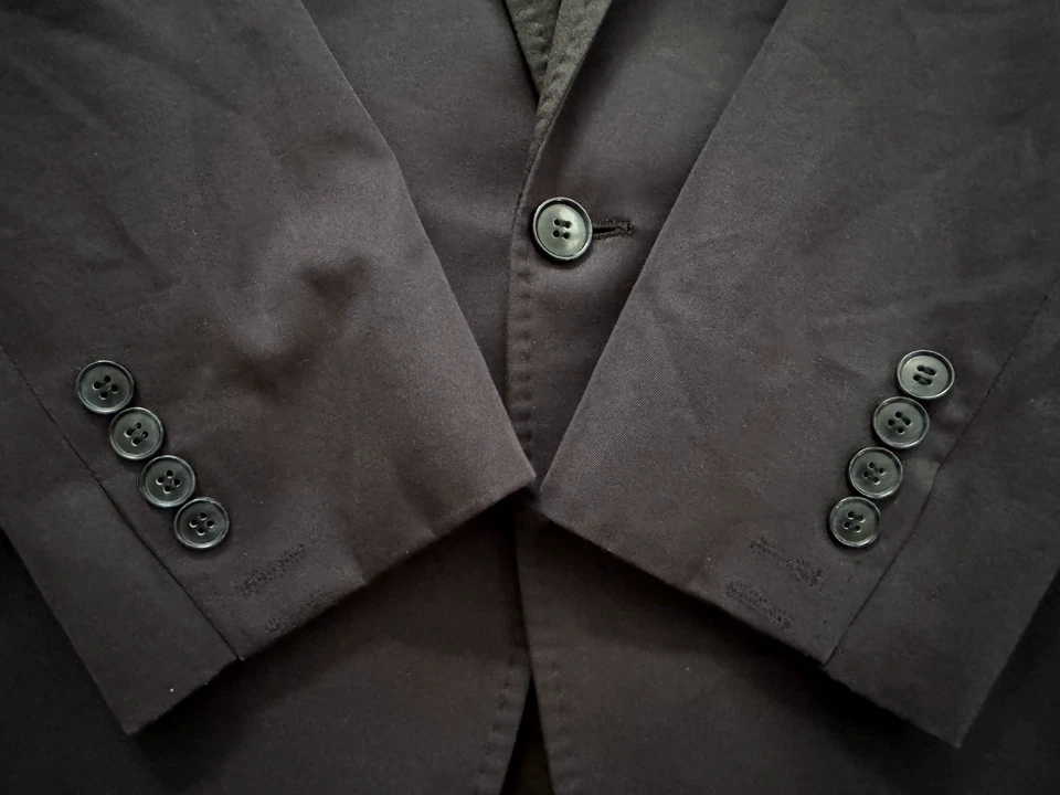 Dolce & Gabana Traje Esmoquin Chaqueta Para Hombre 40R Delgado Negro Chal Algodón-Seda Italia Foto 4 de 4