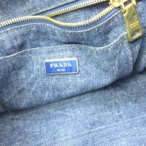 PRADA B1877B Canapa Tote Bag Handbag Denim Indigo AA Ladies thumbnail 8