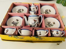 Vintage Japanese Children  s Porcelain Tea Set With Kittens On Tricycles