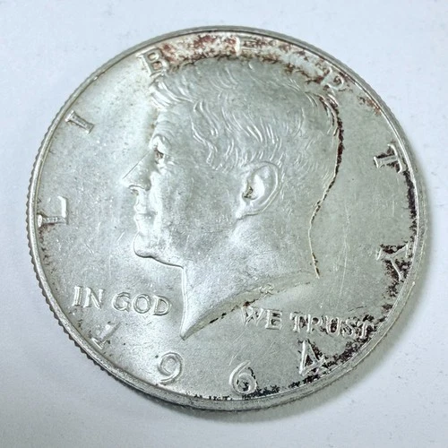 1964 Kennedy Half Dollar - 50c Coin - 90% Silver - Circulated Coin #7687