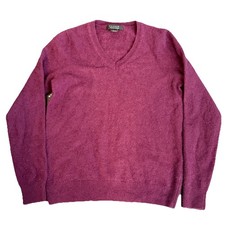 Tahari 2 Ply Cashmere V-Neck Sweater Maroon Women  s L