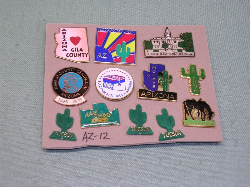 12 ARIZONA Travel Pins, States & Cities, Various Locations. Hat Pins, Lapel Pins