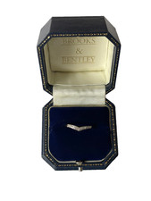 9ct Gold Diamond Ring Diamond Wishbone Gold Ring - Size S 1/2