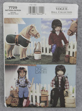 Vogue 7729 Western Doll 18" Clothes Vest Chaps Feed Bag Shirt Sewing Pattern UC