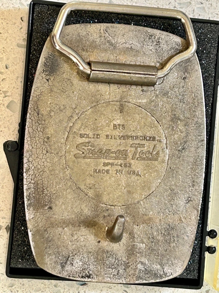 Herramientas a presión Hebilla de cinturón de bronce plateado macizo - SPP-483 - 60 aniversario 1980 Foto 4 de 4