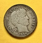1908-D Barber Dime. 90% Silver. G-VG Condition. Charity Auction/Animal Rescue.