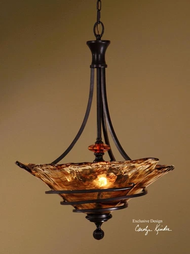 Oil Rubbed Bronze 3 Light Bowl Pendant From The Vitalia Collection - Picture 1 of 1