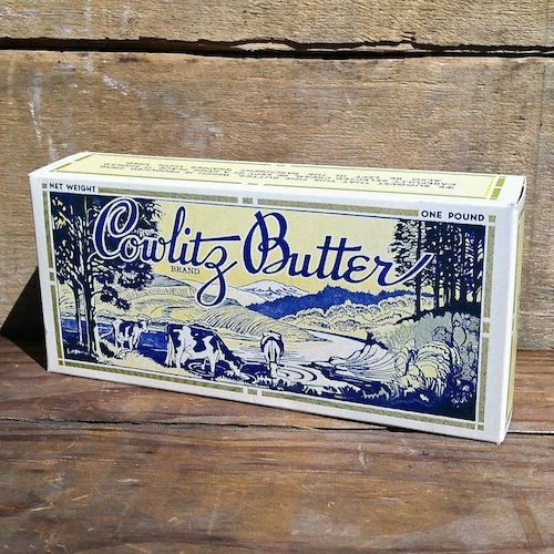 10 WHOLESALE Original 1940s COWLITZ DAIRY FARM BUTTER Dairyman's Box LOT - Image 3 of 4
