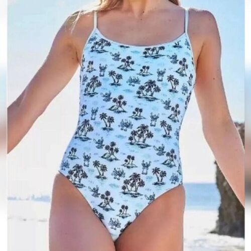 Disney Parks Stitch Womens Bathing Suit One Piece Size 3X Blue UPF 50+