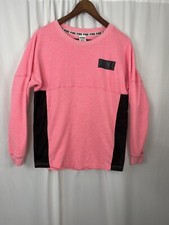 Victoria Secret PINK Small Sweatshirt Pink and Black Logo Mesh Side Panels Cozy