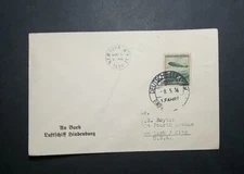 1936 LZ-129 Hindenburg Zeppelin Onboard Cancel Sieger Estate Germany Cover