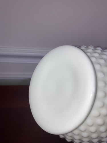 Fenton Hobnail Milk glass HUGE 19 inch Swung Stretch Pitcher Vase Vintage - Picture 7 of 7