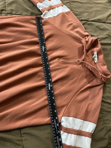 Hippie Rose Girl’s ORANGE STRIPED Hoodie Pullover 1/4 Zip Soft Size L EUC - Picture 9 of 11