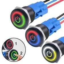 Two Color Customize Black Metal Push Button Switch ON OFF Momentary Latching