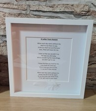 A Letter From Heaven memory Frame. loved one. Memory, keepsake, with sympathy