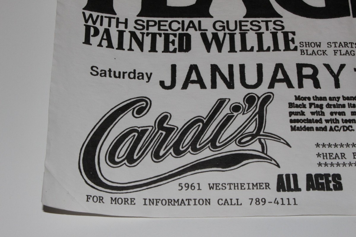 HENRY ROLLINS SIGNED BLACK FLAG 1/18/86 1986 ORIGINAL SST CONCERT