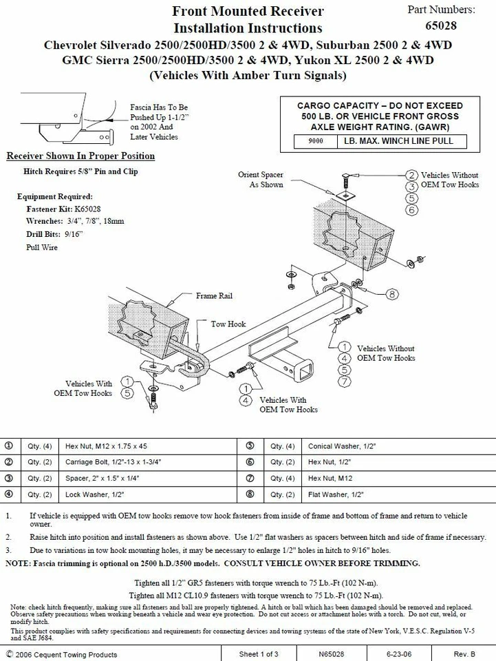 НОВОЕ переднее крепление для буксировки прицепа для 97–03 Ford F150 98–02 Lincoln Navigator - Изображение 4 из 4