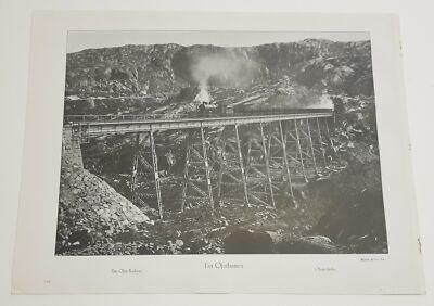 MITTET Ofot Railway/Fishing at Nordland, Norway Photo Litho Print c.1914