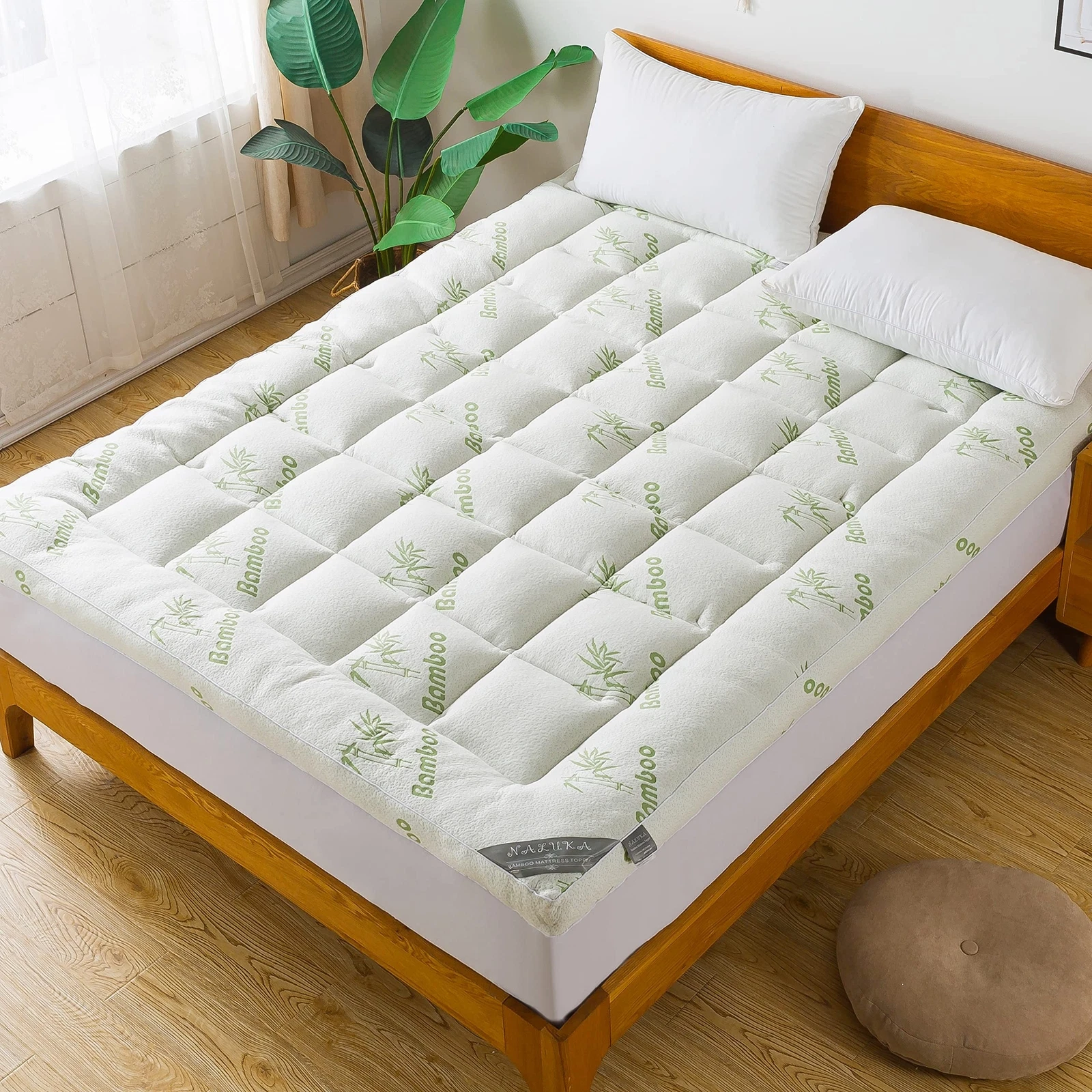 Bamboo_Viscose Mattress Topper Full Size, Cooling Extra 3 Inch Thick Breathab...