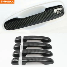 Black Exterior Side Door Handle Cover Trim Caps Shell Kit 4pcs For 4Runner 2017+