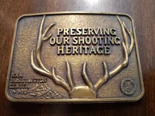 Vintage NRA Whittington Center Preserving Shooting Heritage Belt Buckle