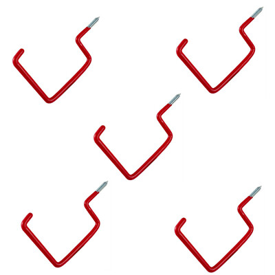x Ceiling Wall Hanger Ladder Hooks Storage PVC RED Screw in Garage Shed  MULTI