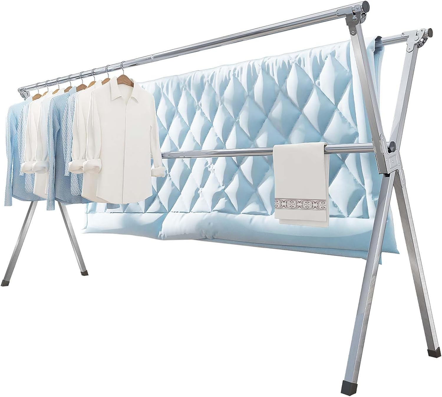Clothes Drying Rack 63 Inches Folding Indoor Outdoor Clothing Collapsible