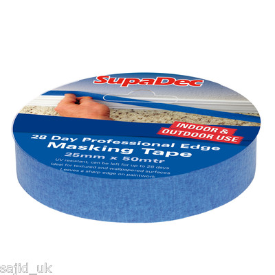 SupaDec DIY Maler Multi-Surface Dekorieren Abdeckband Rolle - 25mm x 50m