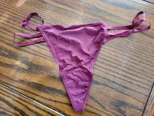 NWT Victoria's Secret SEXY STRAPPY G-string THONG PANTIES 370116 FE6 BURGANDY XL