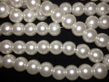 100 GLASS PEARLS BEADS 8 MM OFF WHITE SPACERS CHARMS EARRINGS BRACELETS NECKLACE