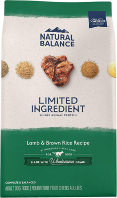 24 LB Natural Balance Limited Ingredient Adult Healthy Grains, Lamb & Brown Rice