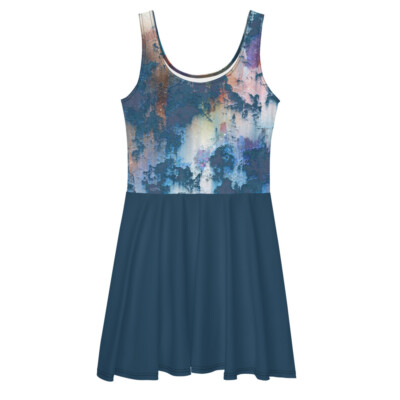 blue skater skirt dress boohoo Women's Plus Pleated Skirt Skater Dress in Navy