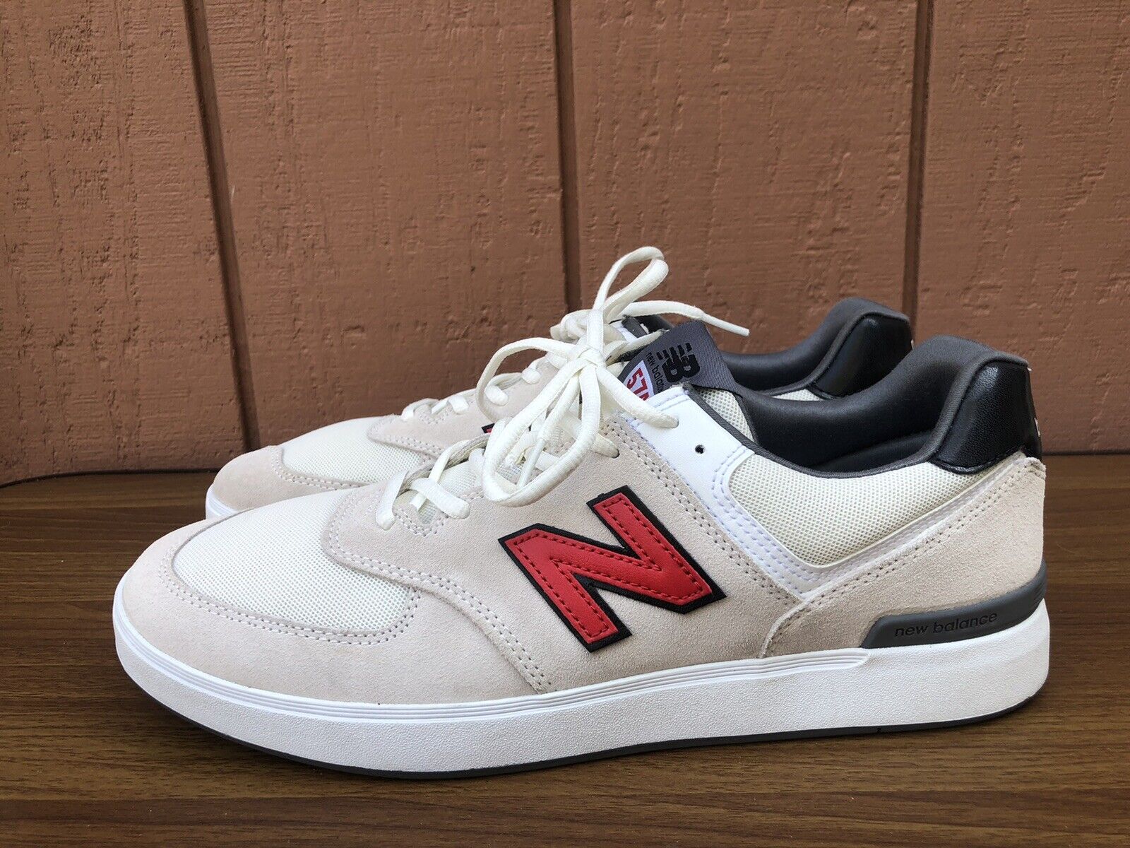 New Balance All Coasts 574 White Red Grey Men US 13 D 