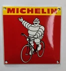 Vintage Michelin Cycling Garage Porcelain Enamel Sign Shield Retro France Bike