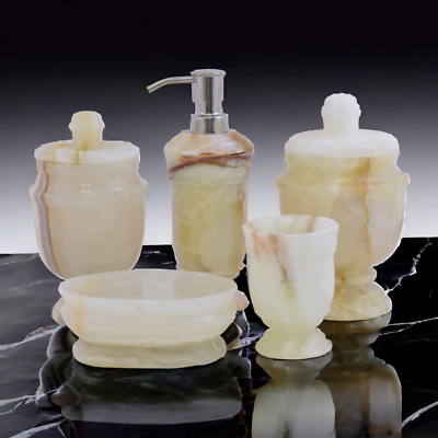 #ad 5 Piece bathroom Accessories Set of White Onyx $219.95