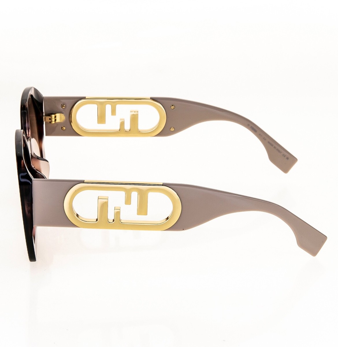 FENDI O'LOCK 40048 Brown Havana Beige Fashion FF Lock Logo