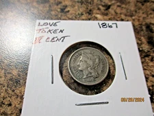 1867 III CENT NICKEL LOVE TOKEN    BB6