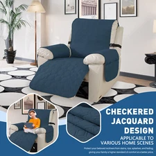 Recliner Chair Slipcover Mat Anti Slip Protect Side Pocket Armchair Throw Cover