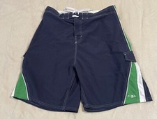 Ocean Pacific Board Shorts Men's Large Swim Bathing Trunks Blue Lined OP