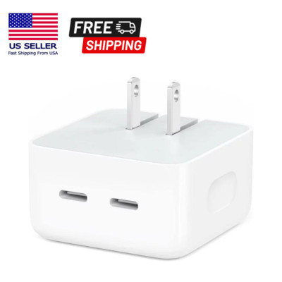 35W Dual USB-C Port Compact Power Adapter Charger Without Cable