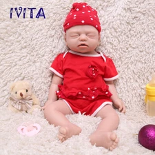 21'' Silicone Eyes Closed Reborn Girl Doll Lifelike Infant Can take a pacifier