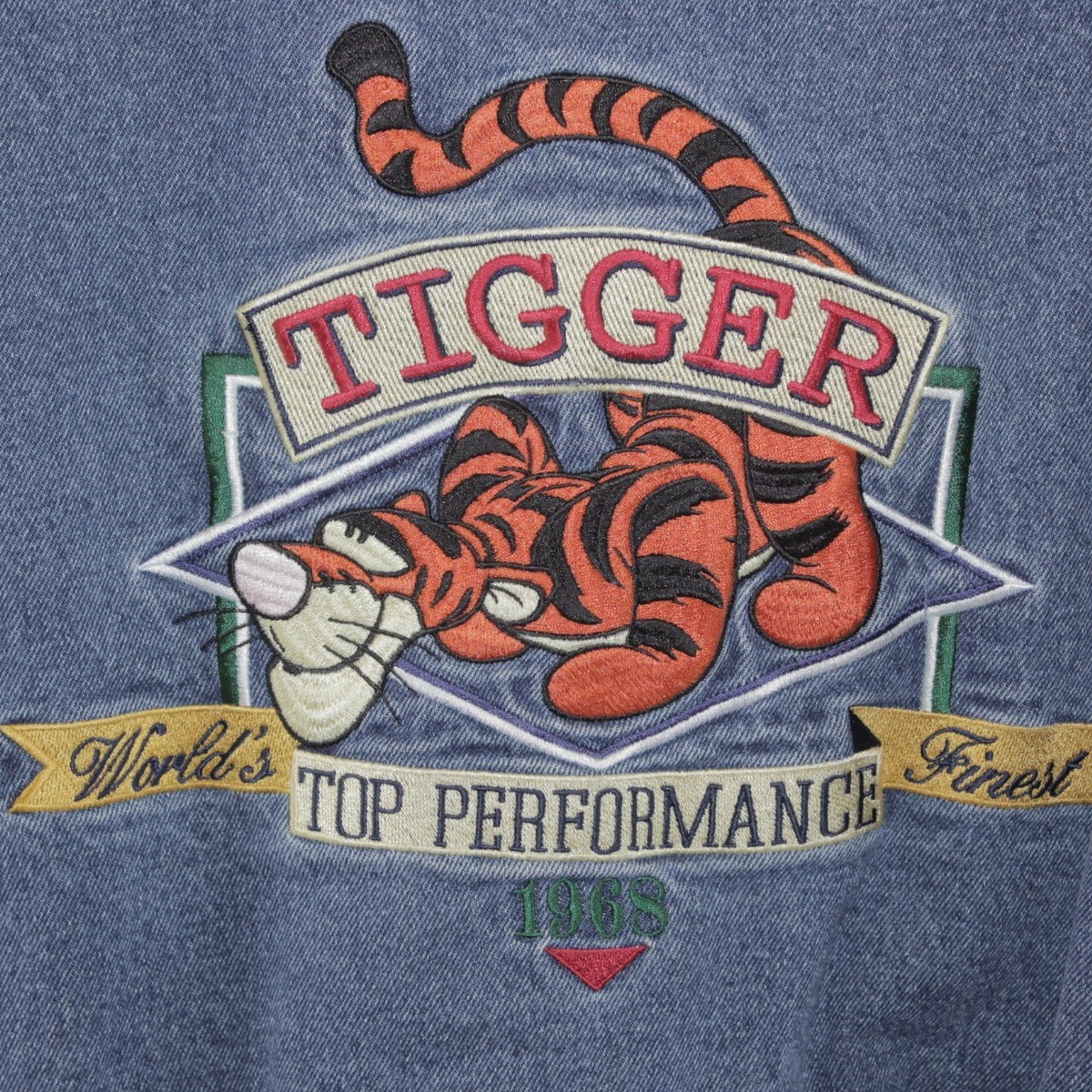 ジャケット・アウター 90s DS CAB CLOTHING tigerstripe jacket VTG 90s Disney Tigger Top Performance Embroidered Varsity