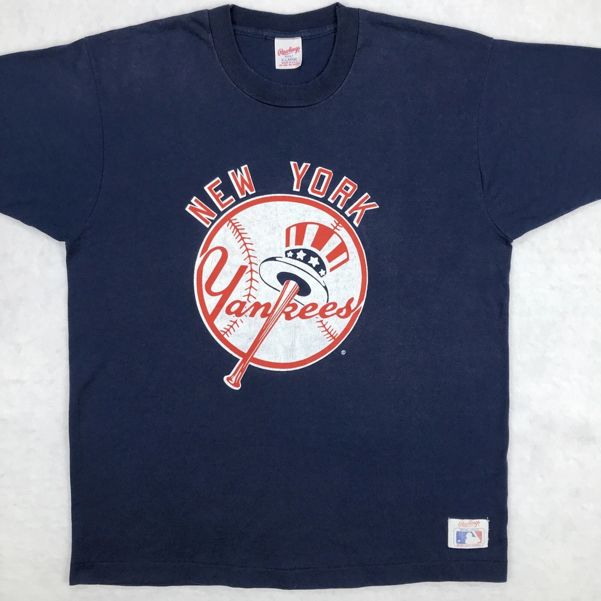 vintage 90s NEW YORK YANKEES RAWLINGS T Shirt LARGE XL mlb