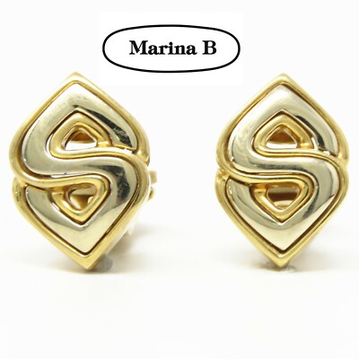 NYJEWEL Marina B 18k Two Tone Gold Clip On Earrings