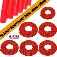 6pcs Red Car Accessories Vacuum Hose Engine Vacuum Silicone Hose Line Air Water 