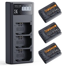 3-Pack NP-FZ100 Batteries LCD Charger for Sony A7III A7IV A9 A6600 FX3 ZV-E1