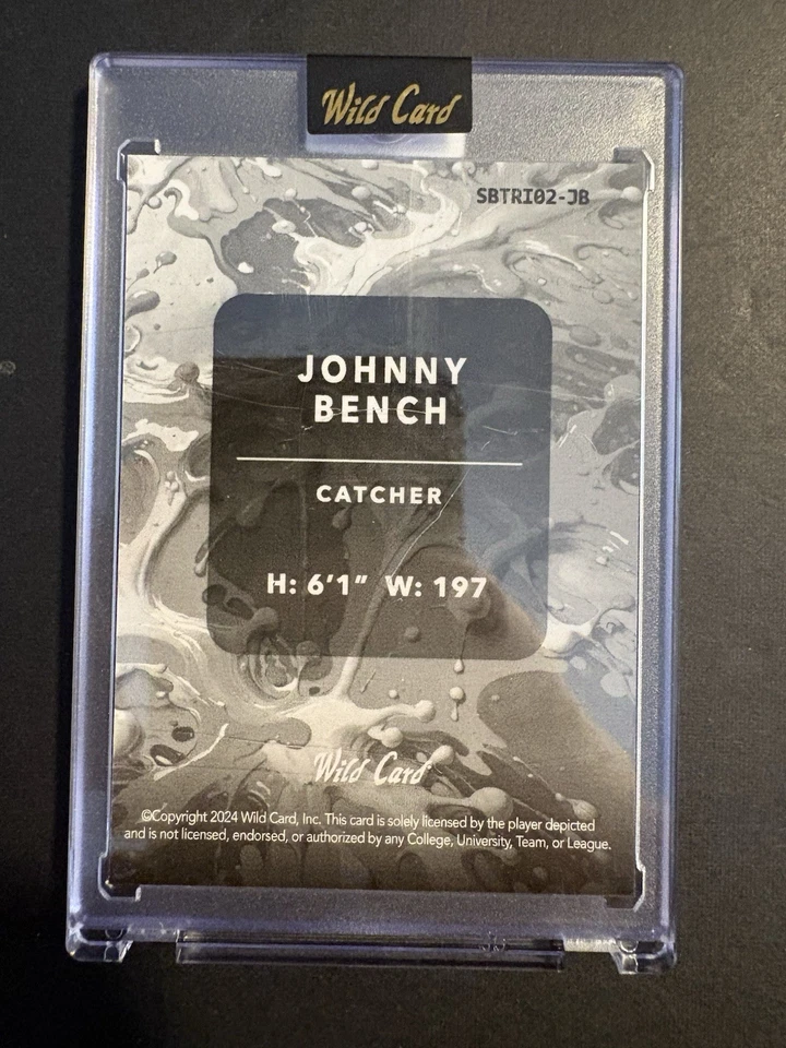 Comodín Splat Johnny Bench 2024 1/1 Cincinnati Reds Salón de la fama SSP Foto 2 de 2