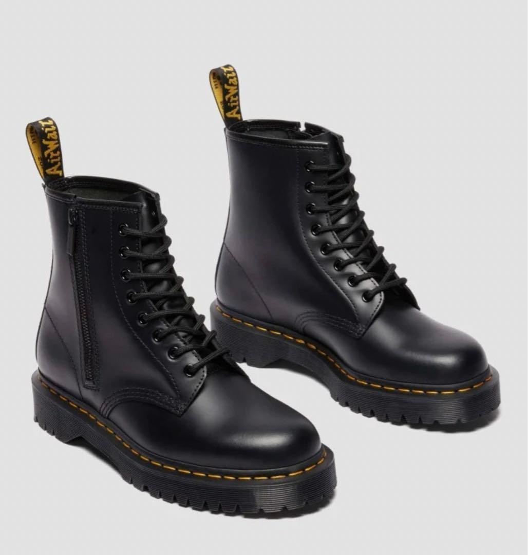 Dr. Martens 1460 ZIP BEX 8-Hole Leather Boots Gray Women's Size 22cm