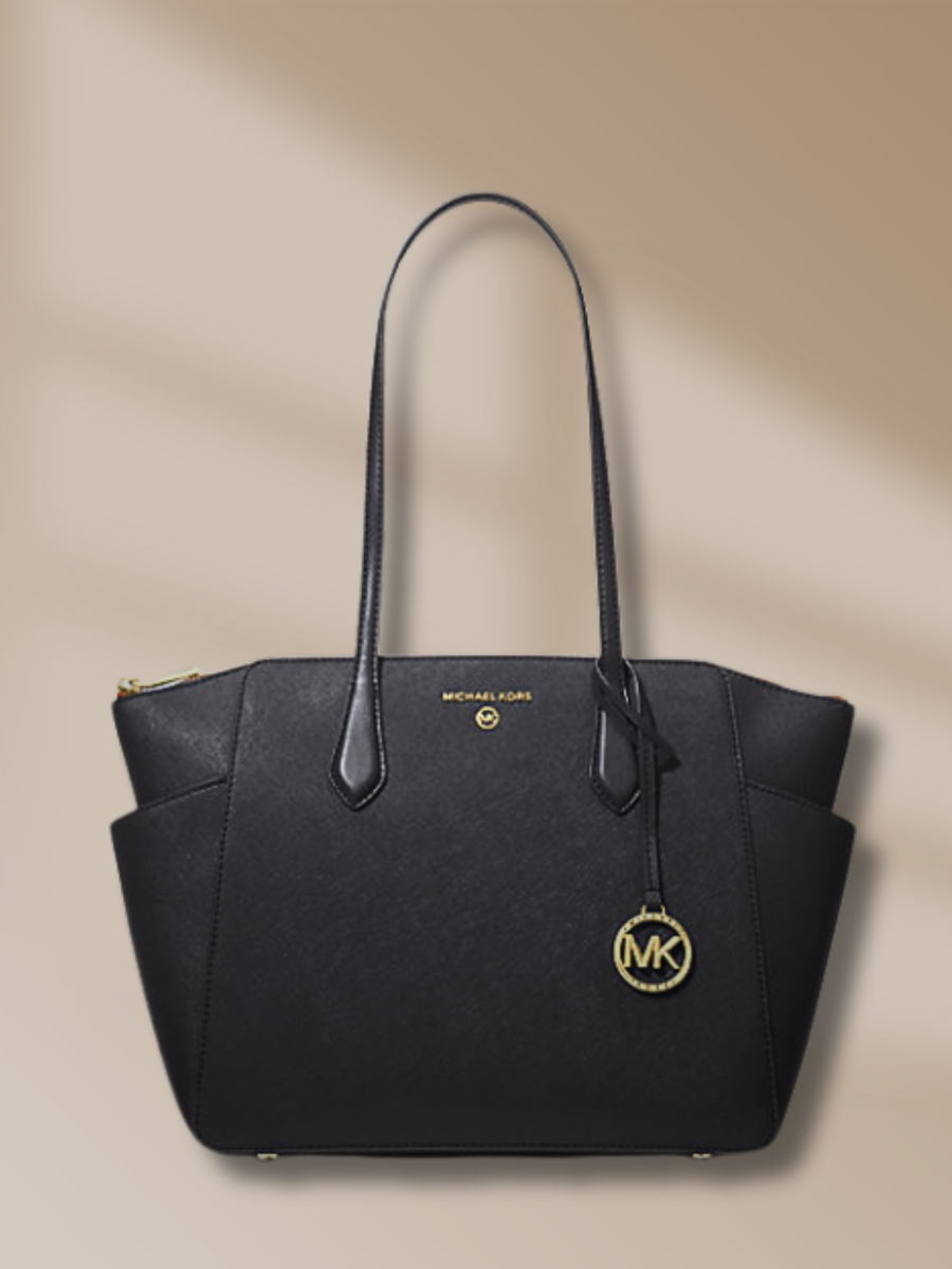 MICHAEL KORS 黒 トートバッグ Michael Kors Marilyn Women Medium Leather Top Zip Tote