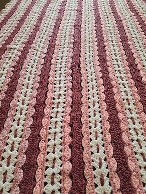 Vintage Granny multicolor Throw Blanket Hand Crocheted By Skilled Artisan 64x40''